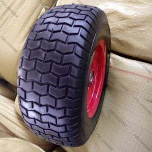 Heavy Duty Environmental Black PU Foam Wheel 16x6.50-8 Turf Pattern with Metal rim 4.50-8