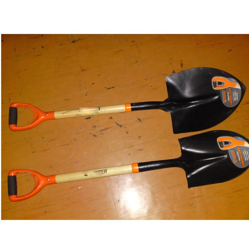 High quality metal gardening hand steel shovel with wooden handle S518FD