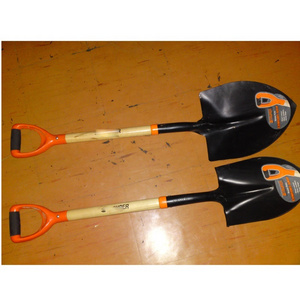 High quality metal gardening hand steel shovel with wooden handle S518FD