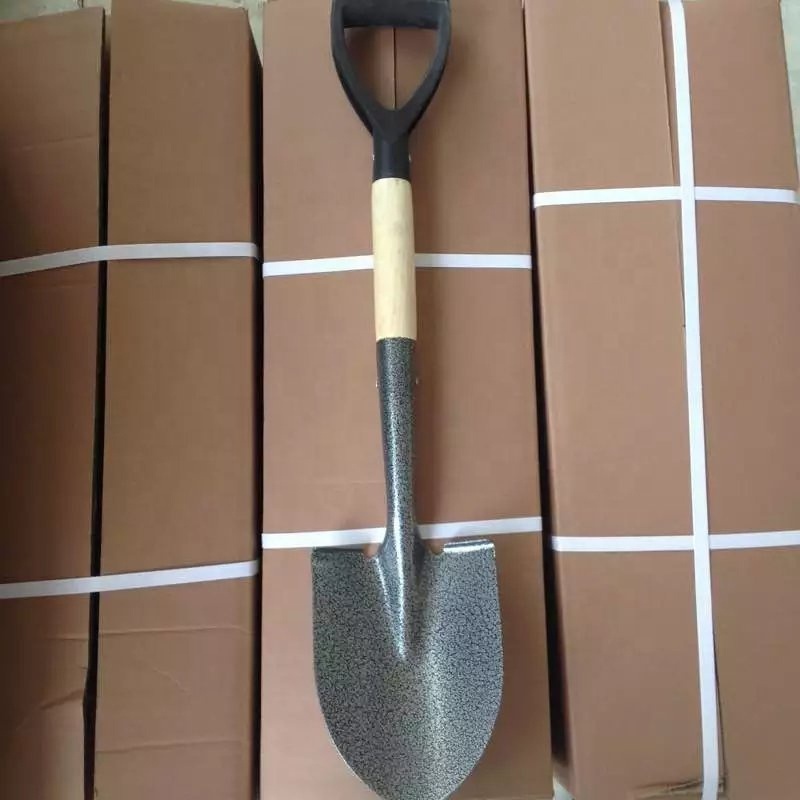 High quality metal gardening hand steel shovel with wooden handle S518FD