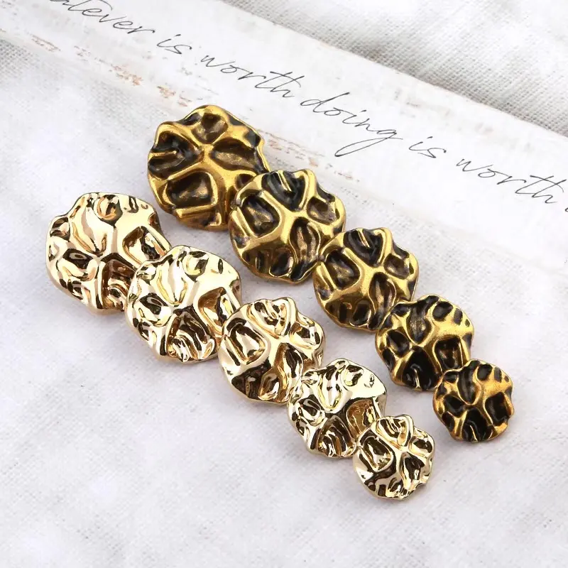 Fashion Design Custom Logo Sewing Buttons Hollow Bee Gold Metal Shank Button For Clothes