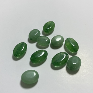 Wholesale Loose Myanmar Cyan beads Oval jade stone Beads for DIY handmade Necklace bracelet jewelry making