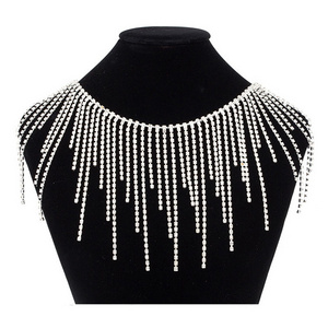 Crystal Tassel body Chain AB Rhinestone Cup Waist Chain Rhinestone fringe Trimming For Garment Accessories