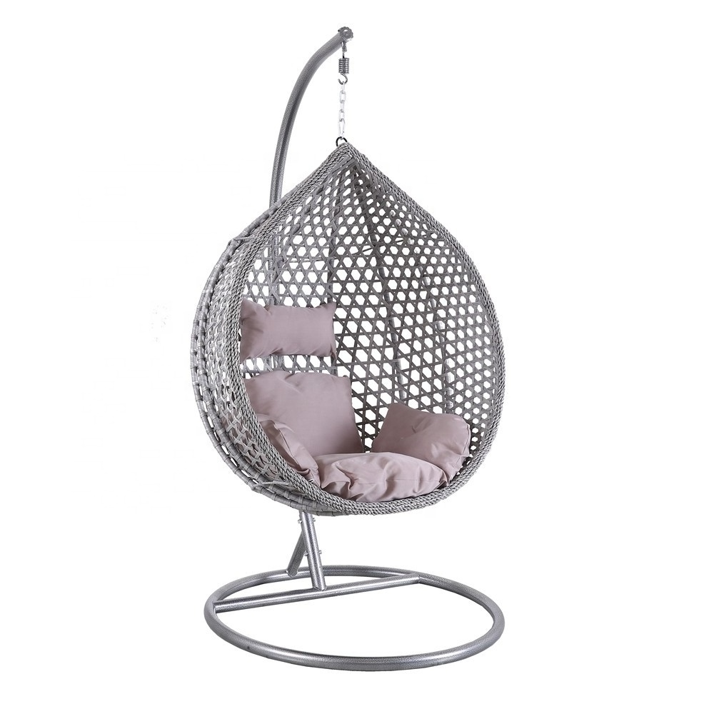 Garden Patio Rattan Swing Chair Wicker Hanging Egg Chair Hammock Cushion for Indoor or Outdoor