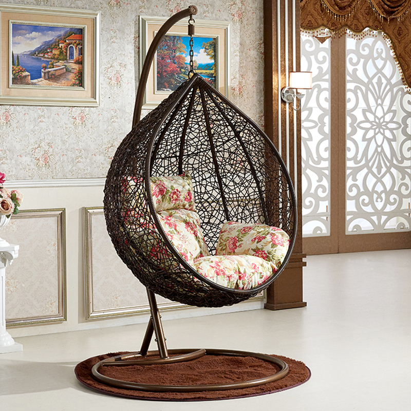 furniture outdoor indoor garden patio rattan basket shaped hanging swing egg  room rocking stand leisure shape bird' nest chair