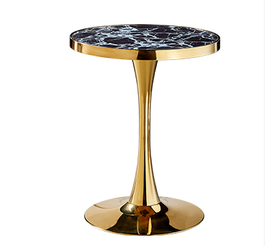 Luxury  round shape glass top  coffee table with  gold base