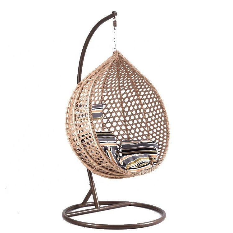 Modern leisure pe rattan hanging basket chair patio outdoor garden furniture swing egg chair