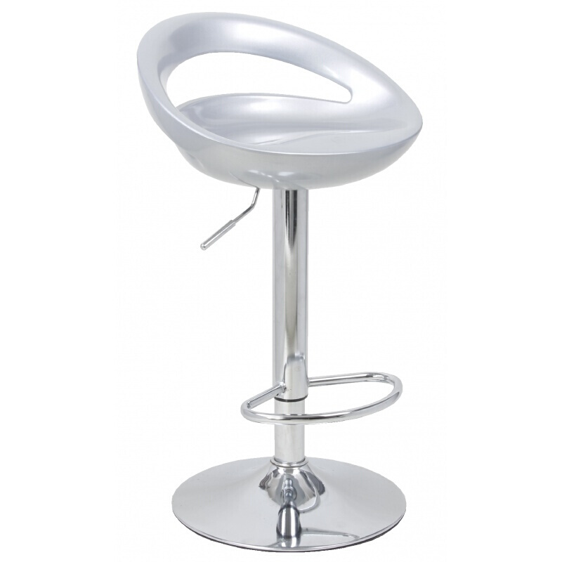 Modern Plastic Adjustable Height Chrome Metal Swivel bar stool Color Circle Seat Chair