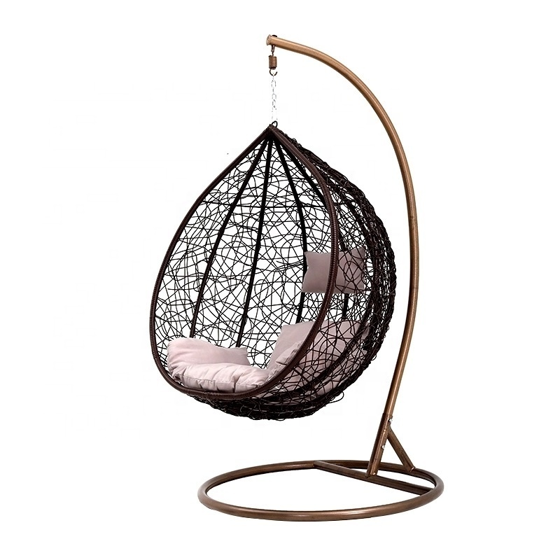 Modern leisure pe rattan hanging basket chair patio outdoor garden furniture swing egg chair