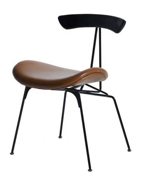 Wholesale Retro Steel Frame Dining Chair PU leather soft