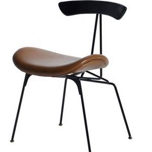 Wholesale Retro Steel Frame Dining Chair PU leather soft