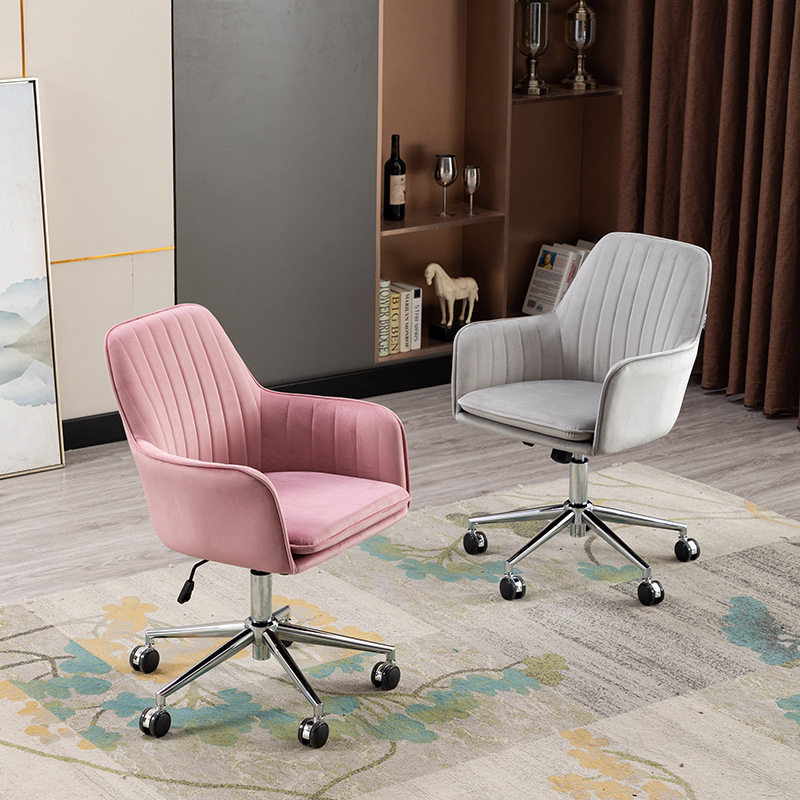 swivel grey pink velvet office chair dining swivel chairs living room furniture home bedroom leisure computer chair student desk