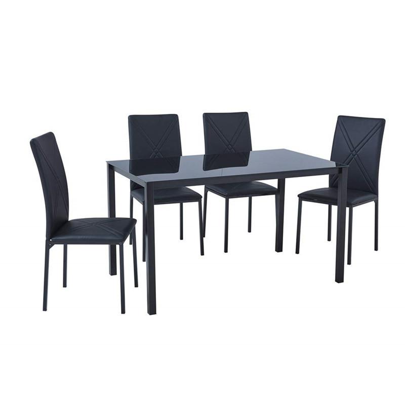 Modern Glass Top Dining Table with 4 chairs kitchen dining sets