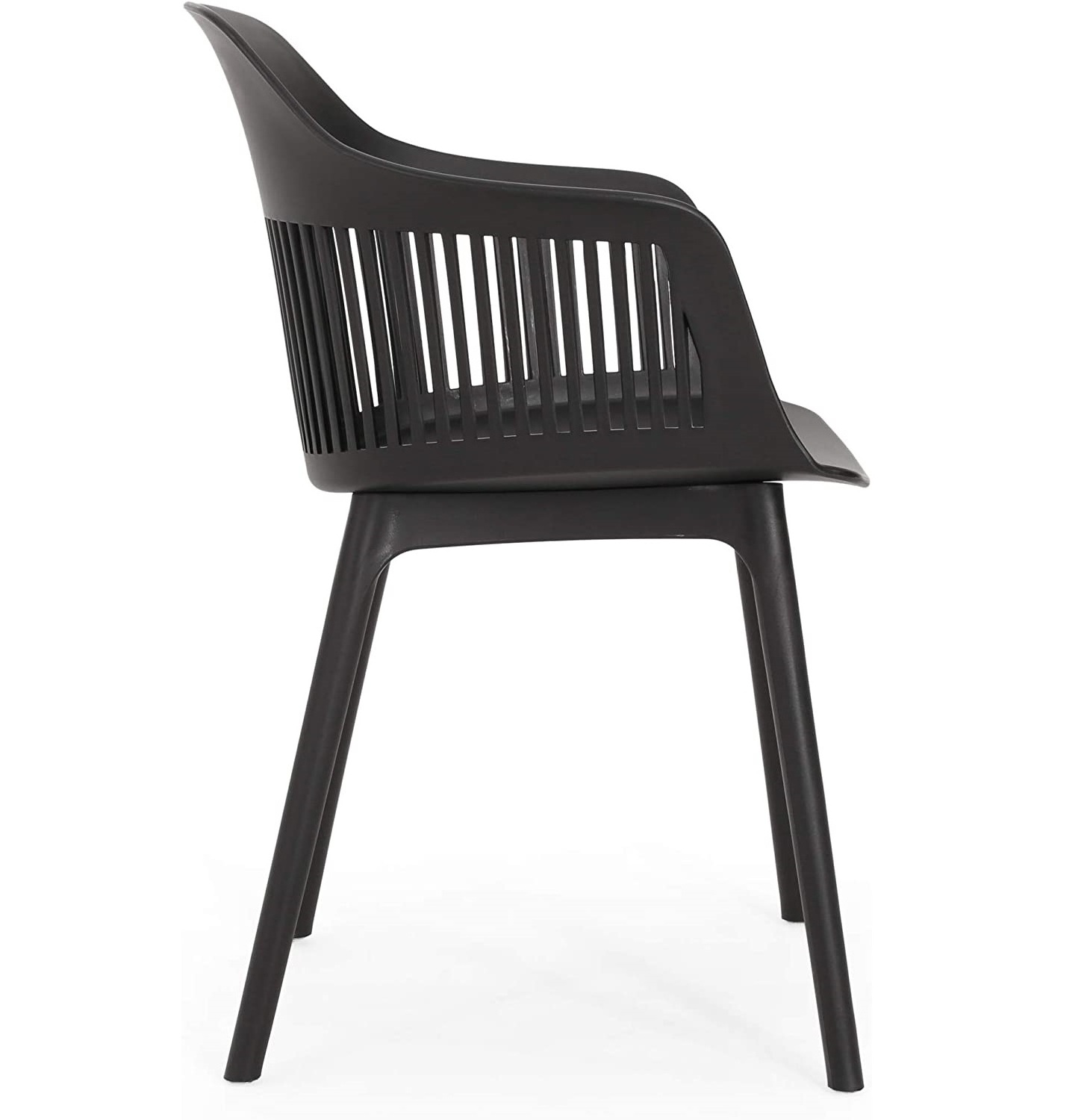 Modern Nordic Dining Chair High Quality Black Arm Plastic Chair for Outdoor Dining Chair for Home Living Room Furniture