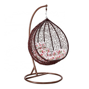 Modern leisure pe rattan hanging basket chair patio outdoor garden furniture swing egg chair