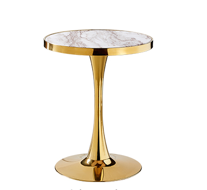 Luxury  round shape glass top  coffee table with  gold base