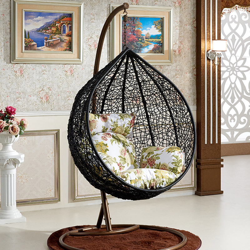 furniture outdoor indoor garden patio rattan basket shaped hanging swing egg  room rocking stand leisure shape bird' nest chair