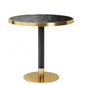 Luxury  round shape glass top  coffee table with  gold base