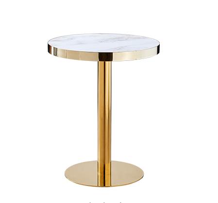 Luxury  round shape glass top  coffee table with  gold base