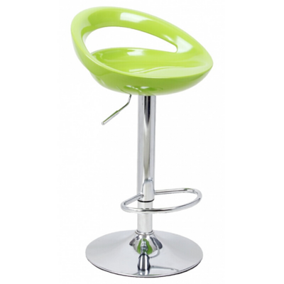 Modern Plastic Adjustable Height Chrome Metal Swivel bar stool Color Circle Seat Chair