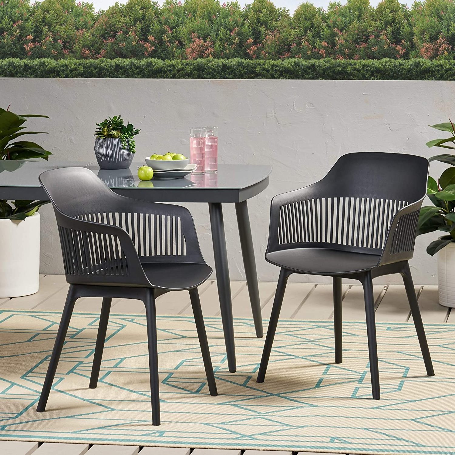 Modern Nordic Dining Chair High Quality Black Arm Plastic Chair for Outdoor Dining Chair for Home Living Room Furniture