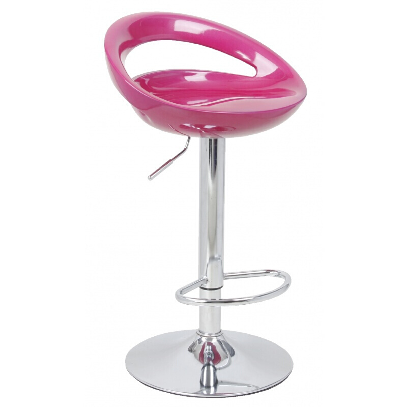 Modern Plastic Adjustable Height Chrome Metal Swivel bar stool Color Circle Seat Chair