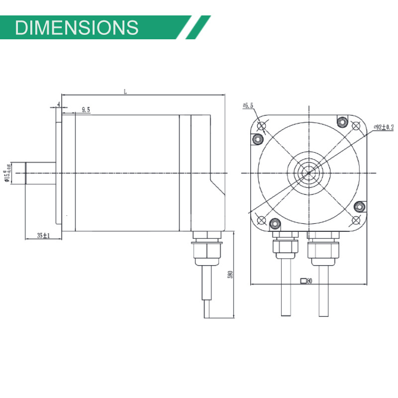 Fulling motor 80mm 0.9N.m 48V 280W robotic lawn mower brushless motor Integrated Control dc motor brushless