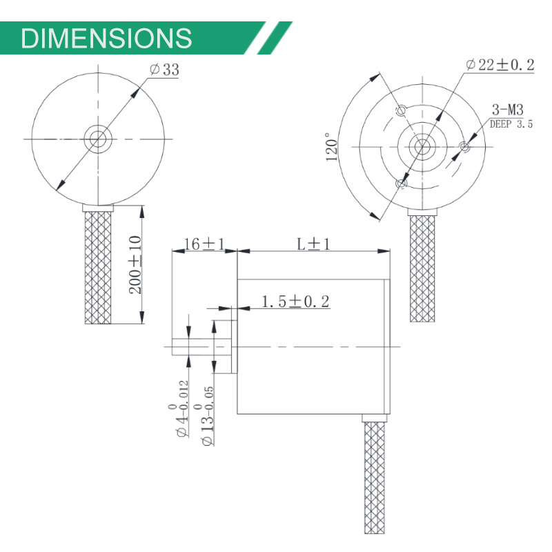 Fulling motor 33mm 22mN.m 24V 7W Small Size High Torque Brushless 24V Brushless Motor