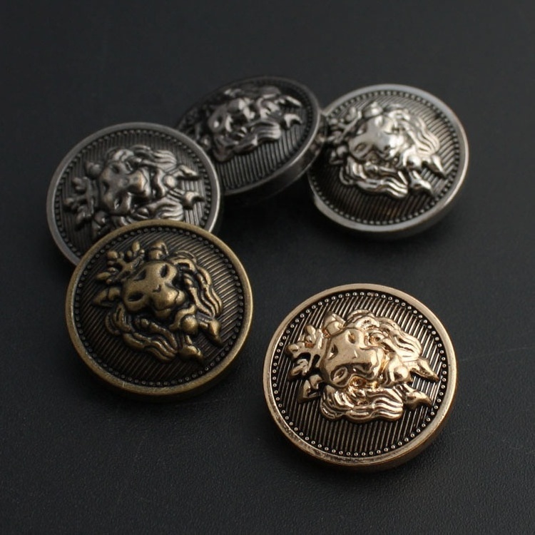 Retro England Style Lion Head Metal shank button for Suit over coat