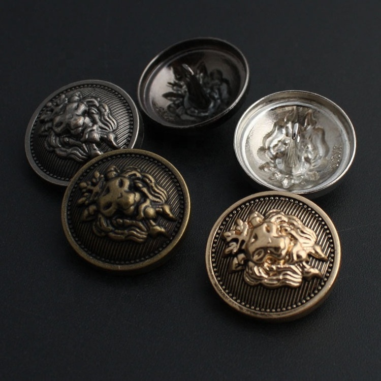 Retro England Style Lion Head Metal shank button for Suit over coat