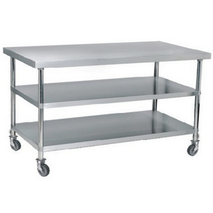 Assembling folding adjustable stainless steel work table with wheels