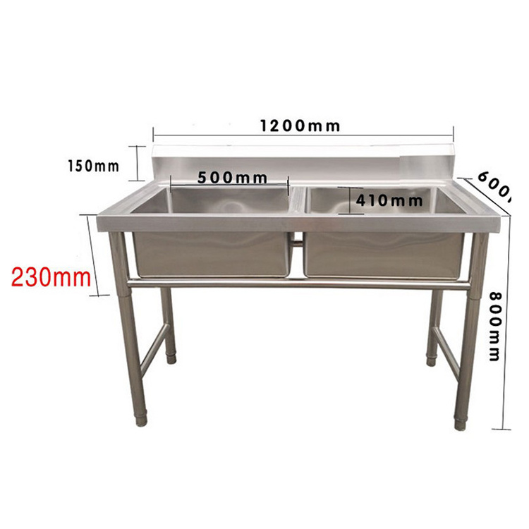 Best Quality Stainless Steel Commercial Fish Cleaning Kitchen Work Table With Sink