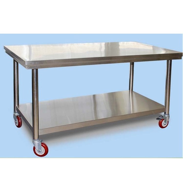 High Quality Movable Stainless Steel Work Table With Wheel