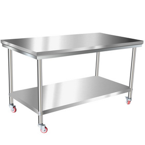 High Quality Movable Stainless Steel Work Table With Wheel