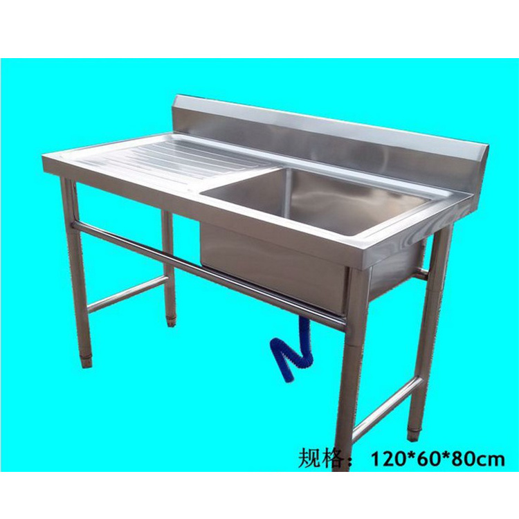 Best Quality Stainless Steel Commercial Fish Cleaning Kitchen Work Table With Sink