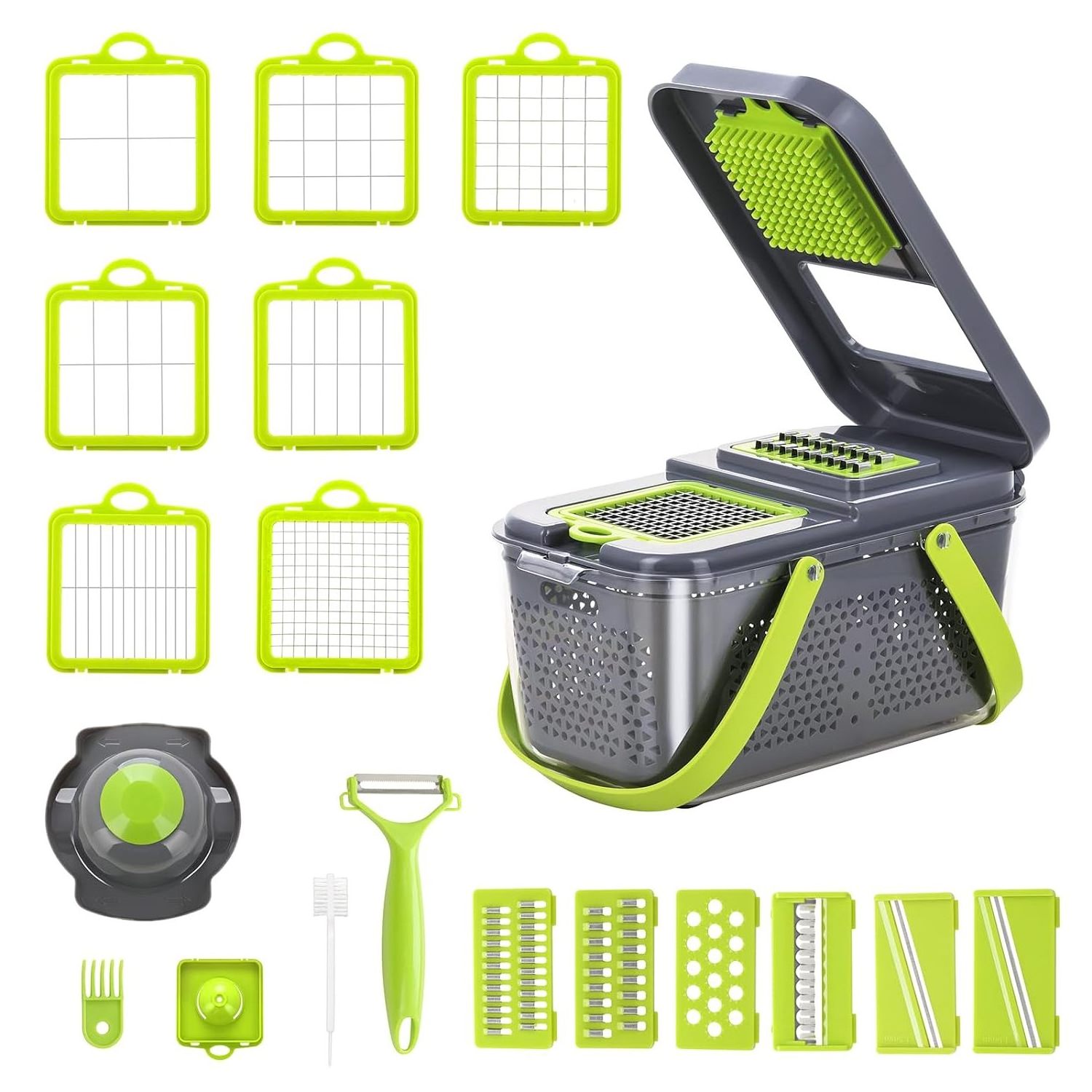 Professional Multifunctional Adjustable Food Mandolin Cutter 22 in 1 Adjustable Vegetable Food Fruits Cutter Slicer Chopper