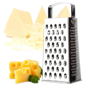 Gloway Popular Multipurpose Stainless Steel 4 Sides Vegetable Cheese Grater Box Kitchen Cheese Silcer & Grater With Container