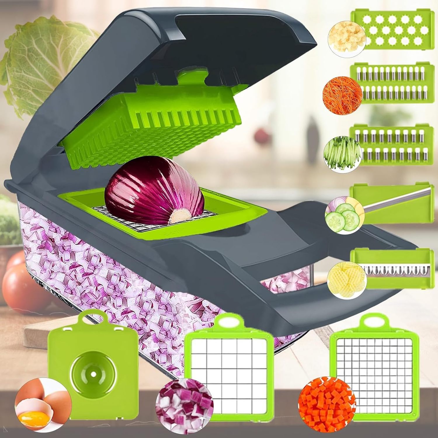 Adjustable Vegetable Cutter Onion Chopper Mandolin Slicer Pro 14 in 1professional Food Chopper Multifunctional Vegetable Chopper