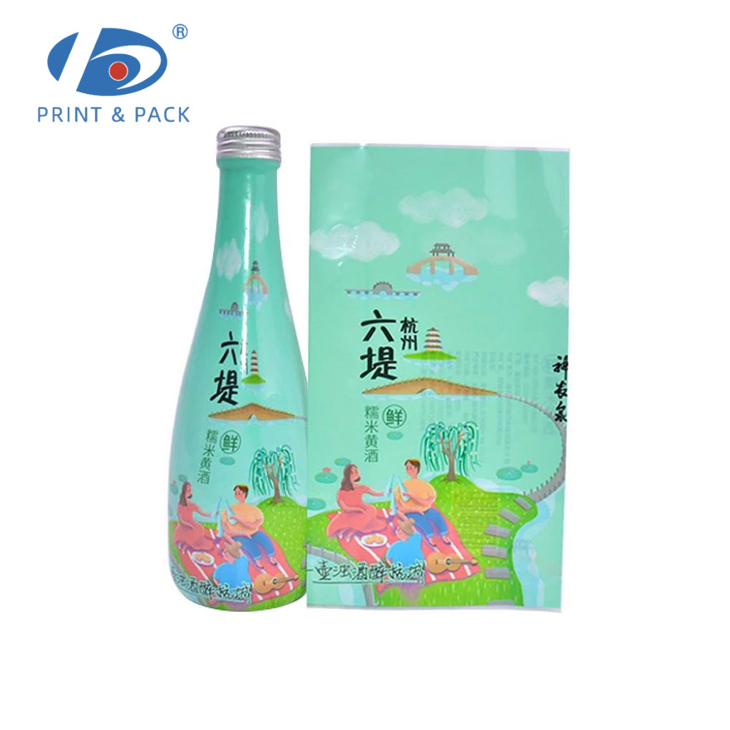 Custom Shrink Wrap Label OPS POF Juice Milkshake Plastic Bottle Heat Shrink Bottle Label for Mineral Spring Water