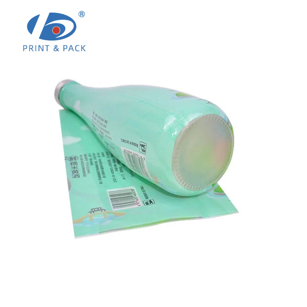 Custom Shrink Wrap Label OPS POF Juice Milkshake Plastic Bottle Heat Shrink Bottle Label for Mineral Spring Water