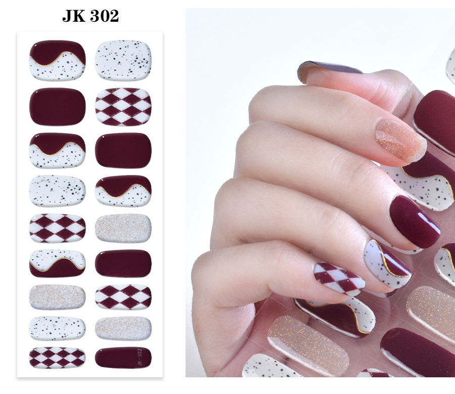 Top Seller Art Decals Adhesive Easy Apply Semi Cured Gel Nail With the UV Light Long Lasting Uv Gel Gail Strips