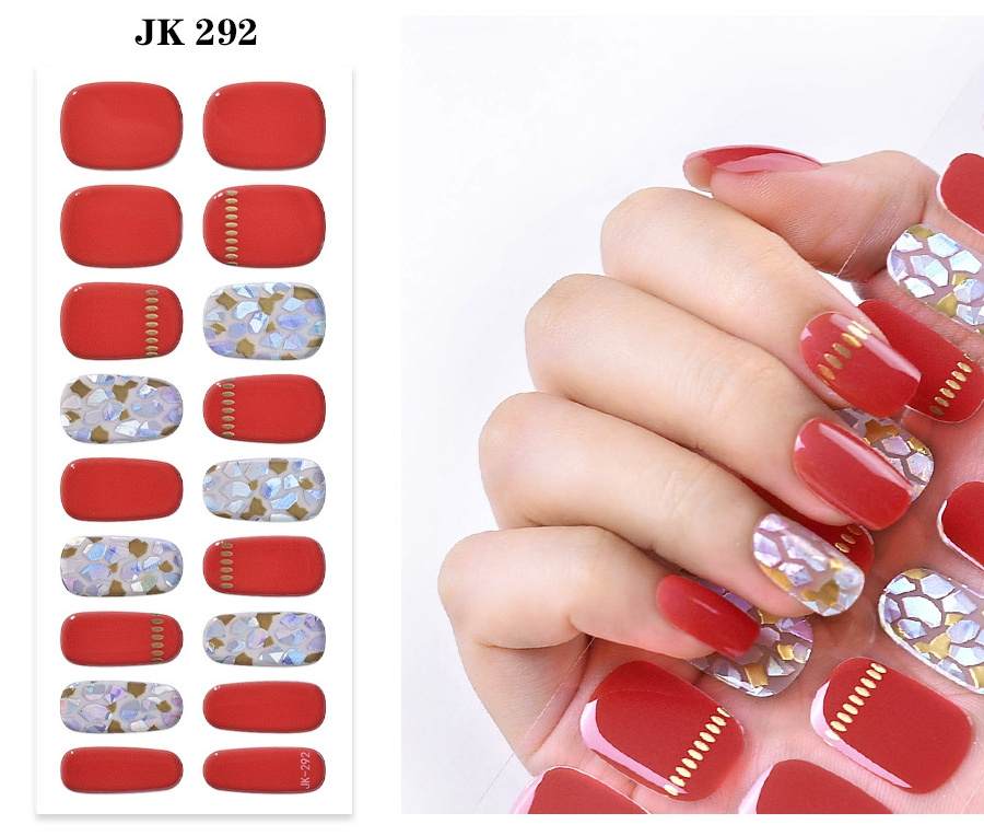 Popular  wholesale Semi-cured UV gel nail stickers nail polish custom designs nail wraps