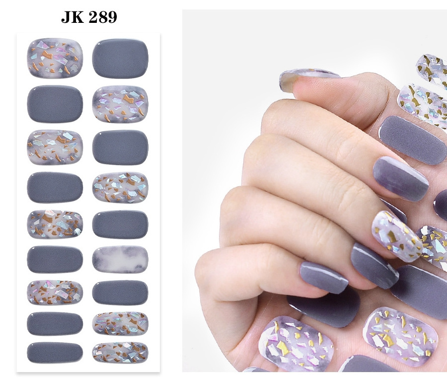 Popular  wholesale Semi-cured UV gel nail stickers nail polish custom designs nail wraps