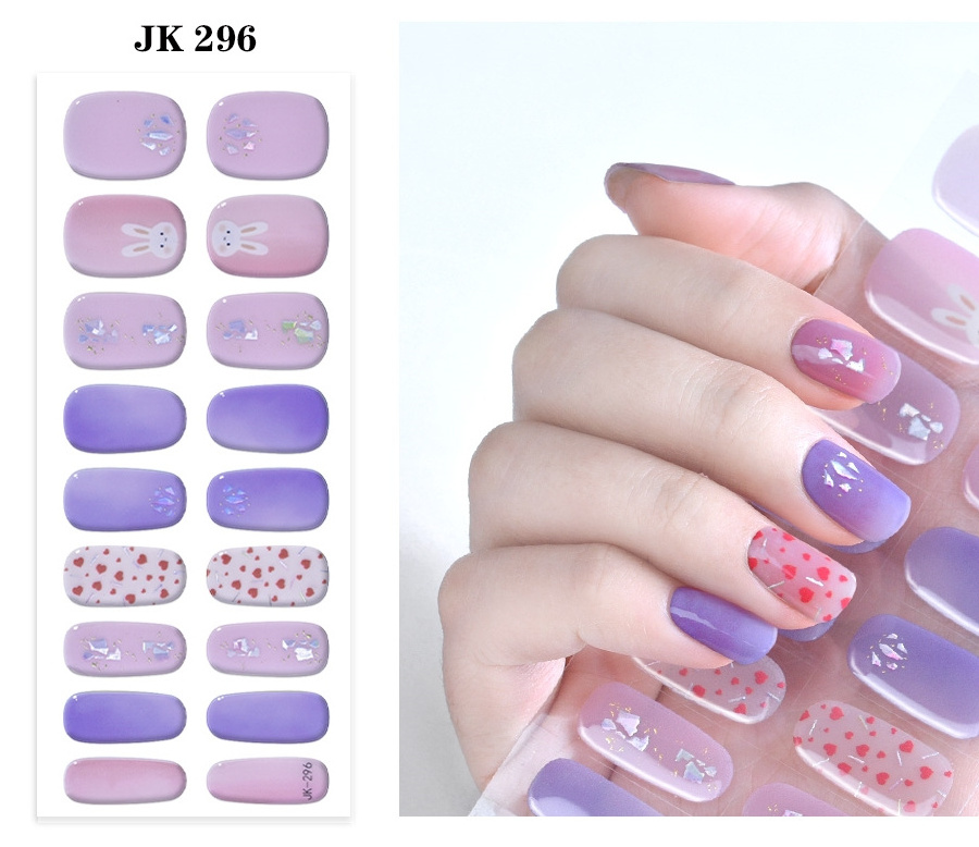 Top Seller Art Decals Adhesive Easy Apply Semi Cured Gel Nail With the UV Light Long Lasting Uv Gel Gail Strips