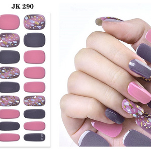 Popular  wholesale Semi-cured UV gel nail stickers nail polish custom designs nail wraps