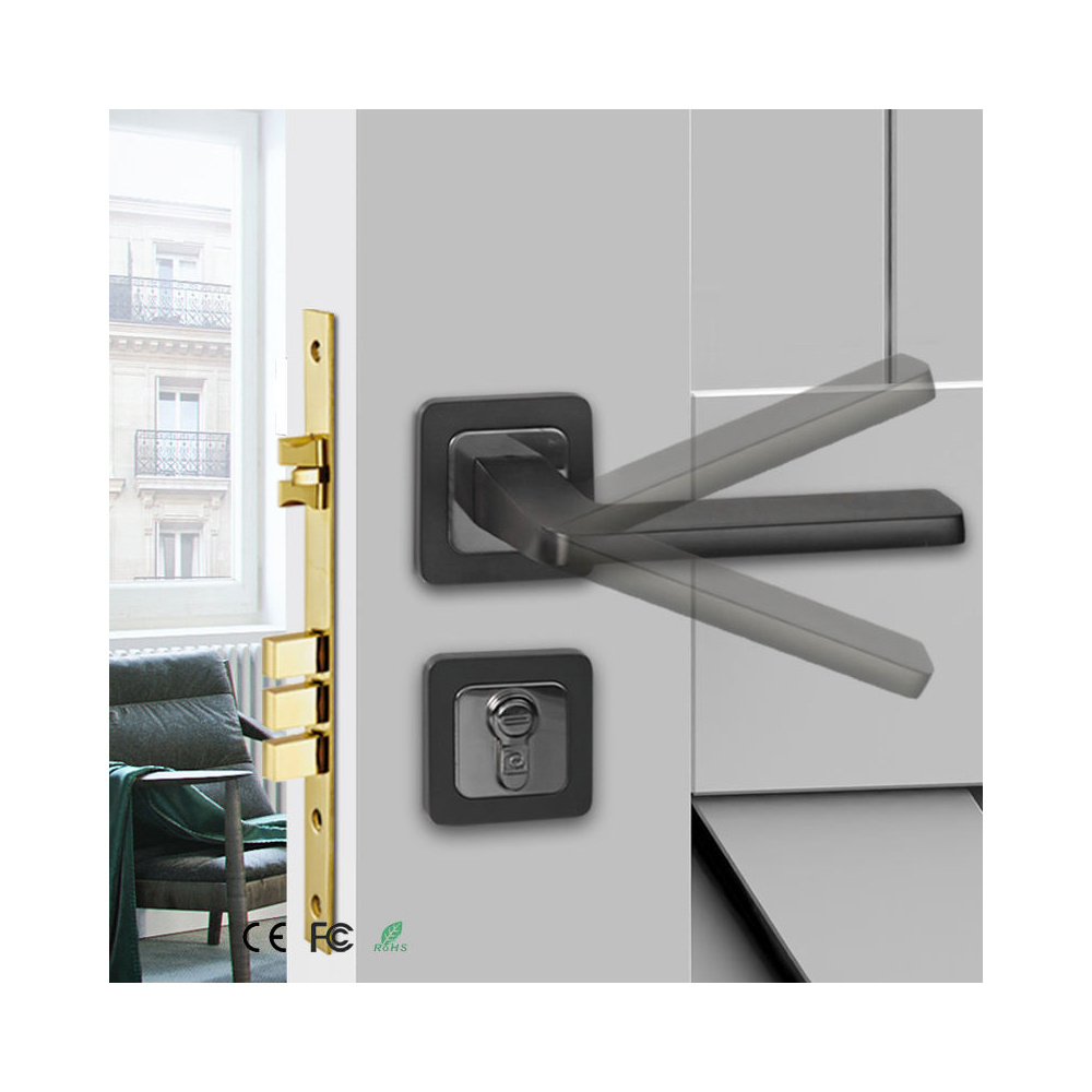 simple easy install sliding handles interior door lock opening with a key