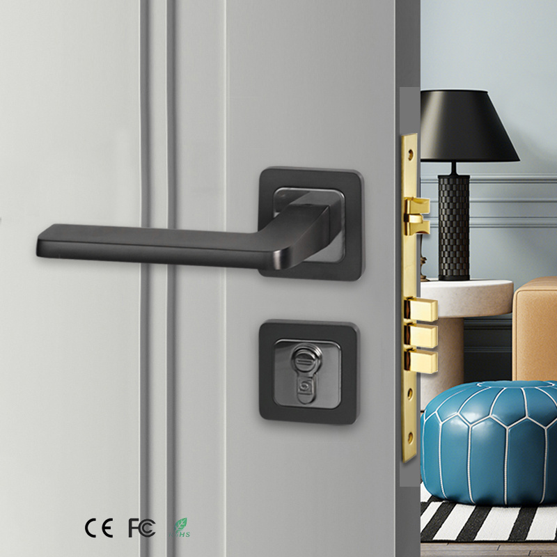 simple easy install sliding handles interior door lock opening with a key