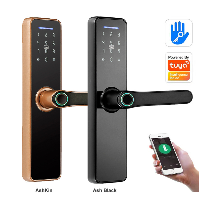 Electronic Biometric Fingerprint Recognition Smart Door Lock Home Indoor K7 High Quality Tuya Smart Lock