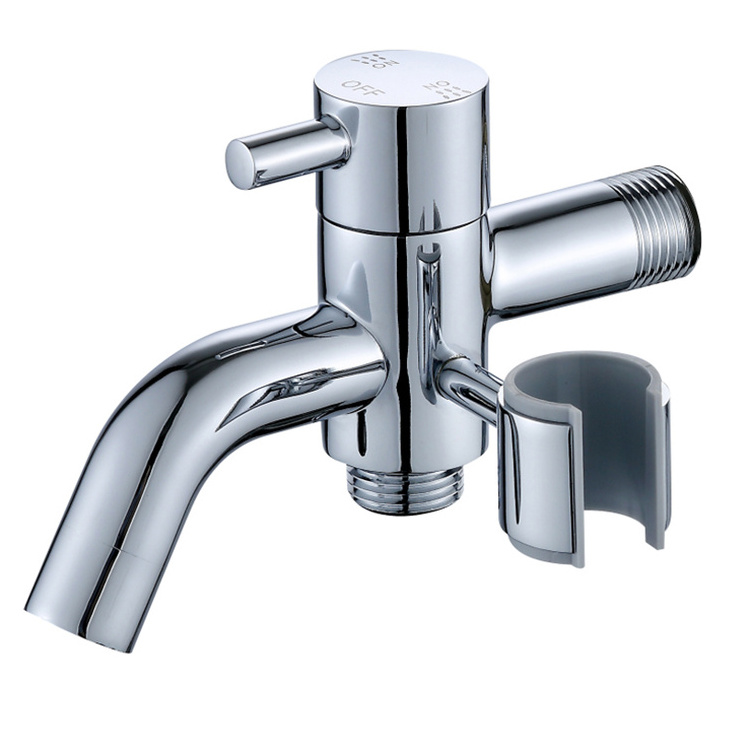 Brass Angle Chrome Plated Cold Water 2 Way Wall Faucet Diverter Valve with Shower Mount