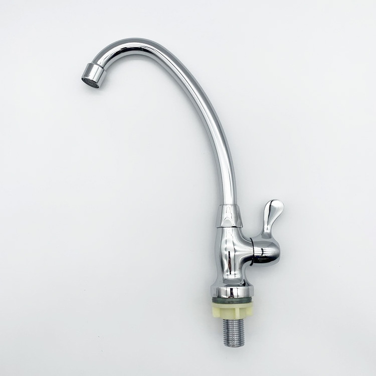 Lead Free Basin Swan Neck Easy Kitchen Brass Sink Taps Single Tap Small Thin Water Cold Faucet